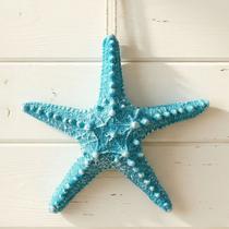 Estrela Do Mar Azul Em Resina Enfeite Casa Praia Oceano 16cm