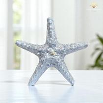 Estrela do Mar Prata 15 Cm Decorativa Inspiração Boho Praia Piscina Verão Envio Rápido AVB DECOR