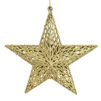 Estrela Dourada Para Árvore De Natal 19X5Cm Penduricalho - Inigual
