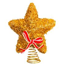Estrela Dourada Topo para Arvore de Natal Media Grande Fino Acabamento