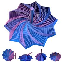 Estrela Fidget Sensorial Expandida Impressa em 3D, brinquedo giratório em torre para alívio do estresse com alças, brinquedo sensorial para adultos e adolescentes, design espiral em favo de mel para TDAH e alívio do estresse (roxo-azul, G-25 anéis)