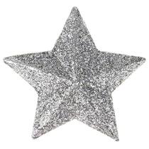 Estrela glitter rosé e prata 5 cm com 4 unidades Estrela glitter rosé e prata 5 cm com 4 unidades