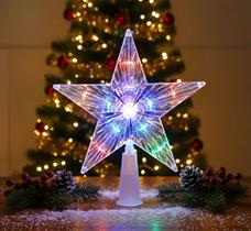 Estrela Led 18cm Para Árvore De Natal 10 Luzes Colorida Luxo