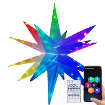Estrela Morávia 18 Pontas 24cm Decoração Natal Luzes Coloridas Controle Remoto e Aplicativo CYL5868 Estrela Morávia 18 Pontas 24cm Decoração Natal Luzes Coloridas Controle Remoto e Aplicativo CYL5868