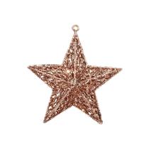 Estrela Natal Decorativa Glitter Vazado Rosê Gold 18cm - Magizi - Yangzi