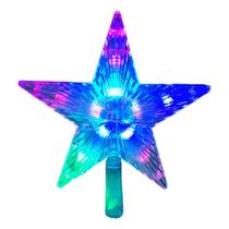 Estrela natalina grande de led colorida para topo de árvore de 18 cm
