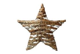 Estrela Nude com Dourada Estilo Rattan - Tok da Casa