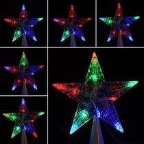 Estrela Ponteira 10 Leds 15 cm Enfeite Árvore De Natal Luxo