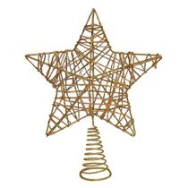 Estrela Ponteira Aramada Tridimensional Dourado Rústico Espiral 29cm - Magizi