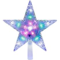 Estrela Ponteira Com Led Pisca Pisca Árvore De Natal 220V Enfeite Decoração led Bolas Festão Laços