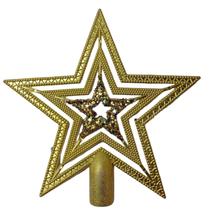 Estrela Ponteira de Arvore Plástico 18x18cm Cor:Dourado - ELITE