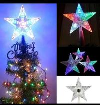 Estrela ponteira decorativa árvore natal colorida led pisca - Global