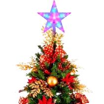 Estrela Ponteira Decorativa Árvore Natal Colorida Led Pisca Pisca