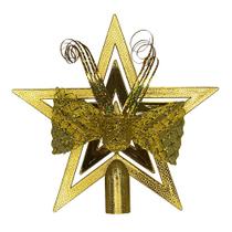 Estrela Ponteira Dourada Árvore de Natal Vazada com Laço - Wincy Natal