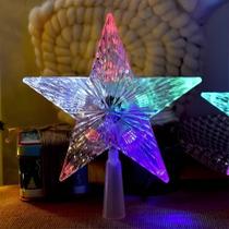 Estrela Ponteira para Árvore de Natal Colorida LED Colorido Pisca Pisca Estrela Ponteira para Árvore de Natal Colorida LED Colorido Pisca Pisca