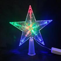 Estrela Ponteira para arvore de Natal Colorida luz LED Colorido Pisca Pisca