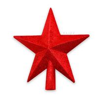 Estrela Ponteira Para Arvore de Natal Glitter 15cm Linda