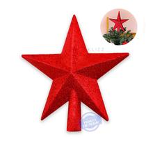 Estrela Ponteira Para Arvore De Natal Glitter 15Cm Linda