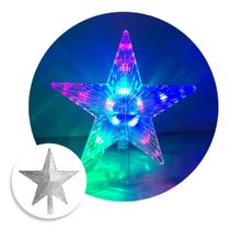 Estrela Ponteira Pisca Led Enfeite Topo Árvore De Natal 24cm