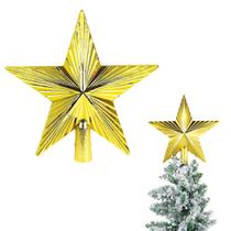 Estrela Ponteira Topo Árvore De Natal Decoração Dourado 14cm