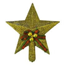 Estrela Ponteira Topo Árvore Natal Art Christmas Glitterado