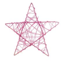 Estrela Rattan Decoração Natal 30Cm Rosa - Cromus