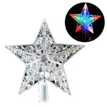 Estrela topper árvore de Natal estilo nórdico com bateria led bateria de luz alimentada faux contas de cristal de fada da lâmpada de luz - Colorido
