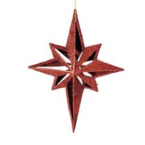 Estrela Vermelha Para Árvore De Natal 21X15X5Cm Penduricalho - Inigual