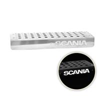 Estribo Bateria Inox Espelhado c Led Branco Para Scania NTG Estribo Bateria Inox Espelhado c Led Branco Para Scania NTG