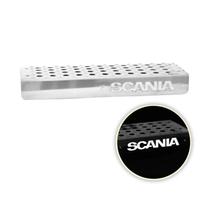 Estribo Bateria Inox Espelhado c Led Branco Para Scania NTG Estribo Bateria Inox Espelhado c Led Branco Para Scania NTG