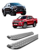 Estribo Chapa Aço Cromado Para Hilux 2016 Até 2020