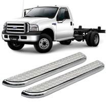 Estribo f4000 1999 2000 a 2019 cab simples chapa cromado