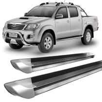 Estribo Hilux 2005 a 2015 Chapa Personalizado Prata C D Estribo Hilux 2005 a 2015 Chapa Personalizado Prata C D