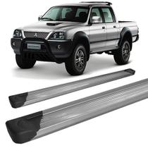 Estribo L-200 Sport/out Plataforma De Alumínio Prata C/dupla