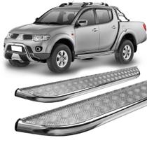 Estribo L-200 Triton 2008 a 2016 Chapa Cromada Cabine Dupla