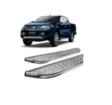 Estribo L-200 Triton 2017 A 2020 Chapa Cromada Cabine Dupla