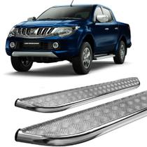 Estribo L-200 Triton 2017 a 2020 Chapa Cromada Cabine Dupla