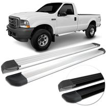 Estribo Lateral F250 1999 a 2011 Cabine Simples Anodizado Preto Plataforma Antiderrapante CeK