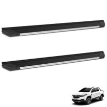 Estribo Lateral Fiat Strada 2021 a 2026 CD CS Alumínio Preto Frente Polida Bepo SUV II