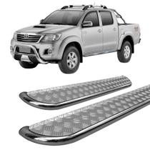 Estribo Lateral Hilux 2005 a 2015 Chapa Aço Cromado C D Estribo Lateral Hilux 2005 a 2015 Chapa Aço Cromado C D