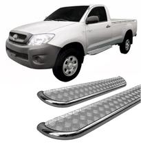 Estribo Lateral Hilux 2005 a 2015 Chapa Cromado Cab Simples