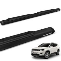 Estribo Lateral Jeep Compass 2017 a 2019 Oblongo Oval Preto