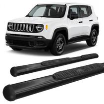 Estribo Lateral Jeep Renegade Oblongo Oval Preto