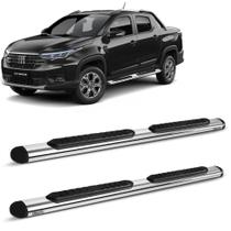 Estribo Lateral Oval Fiat Strada 2021 a 2026 Aço Carbono Cromado