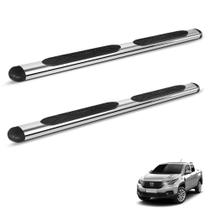 Estribo Lateral Oval Fiat Strada 2021 a 2026 Oblongo Cromado Bepo