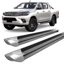 Estribo Personalizado Ponteira Prata Hilux 2016 A 2020