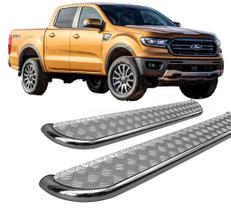 Estribo Ranger 2013 a 2020 Chapa Aço Cromado C D Estribo Ranger 2013 a 2020 Chapa Aço Cromado C D