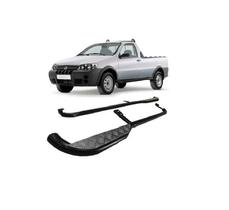 Estribo Strada 1998 A 2007 Preto Com Plataforma De Alumínio