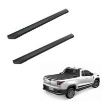 Estribo Strada 2021 2022 Cabine Dupla Alumínio Preto