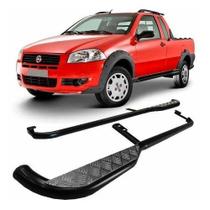 Estribo Strada Até 2014 Preto Com Plataforma De Alumínio